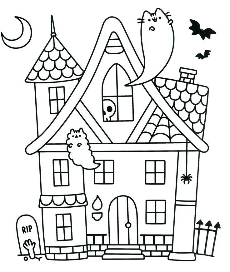 Çocuklar İçin Pusheen Boyama Sayfaları 