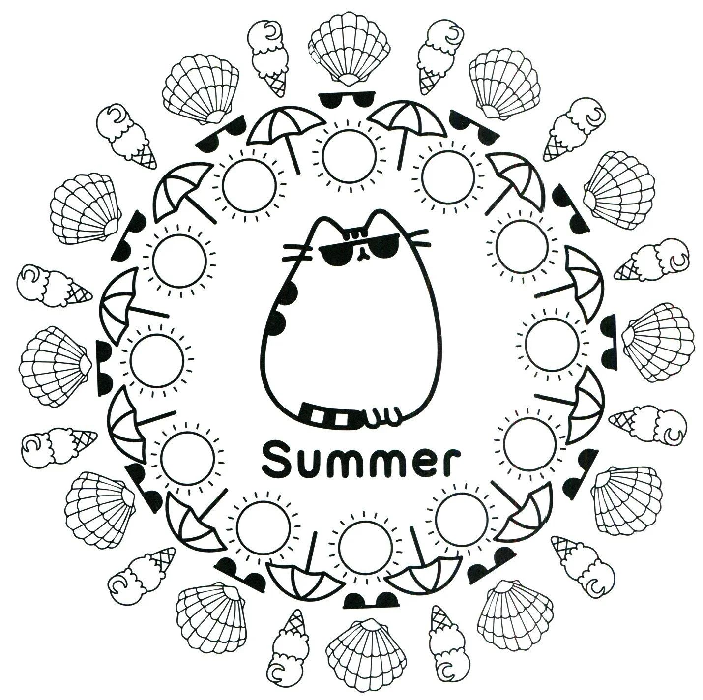 Çocuklar İçin Pusheen Boyama Sayfaları 