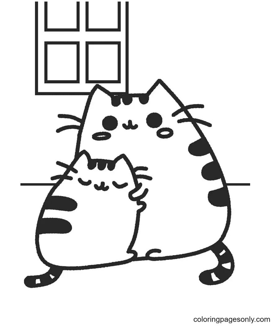Çocuklar İçin Pusheen Boyama Sayfaları 