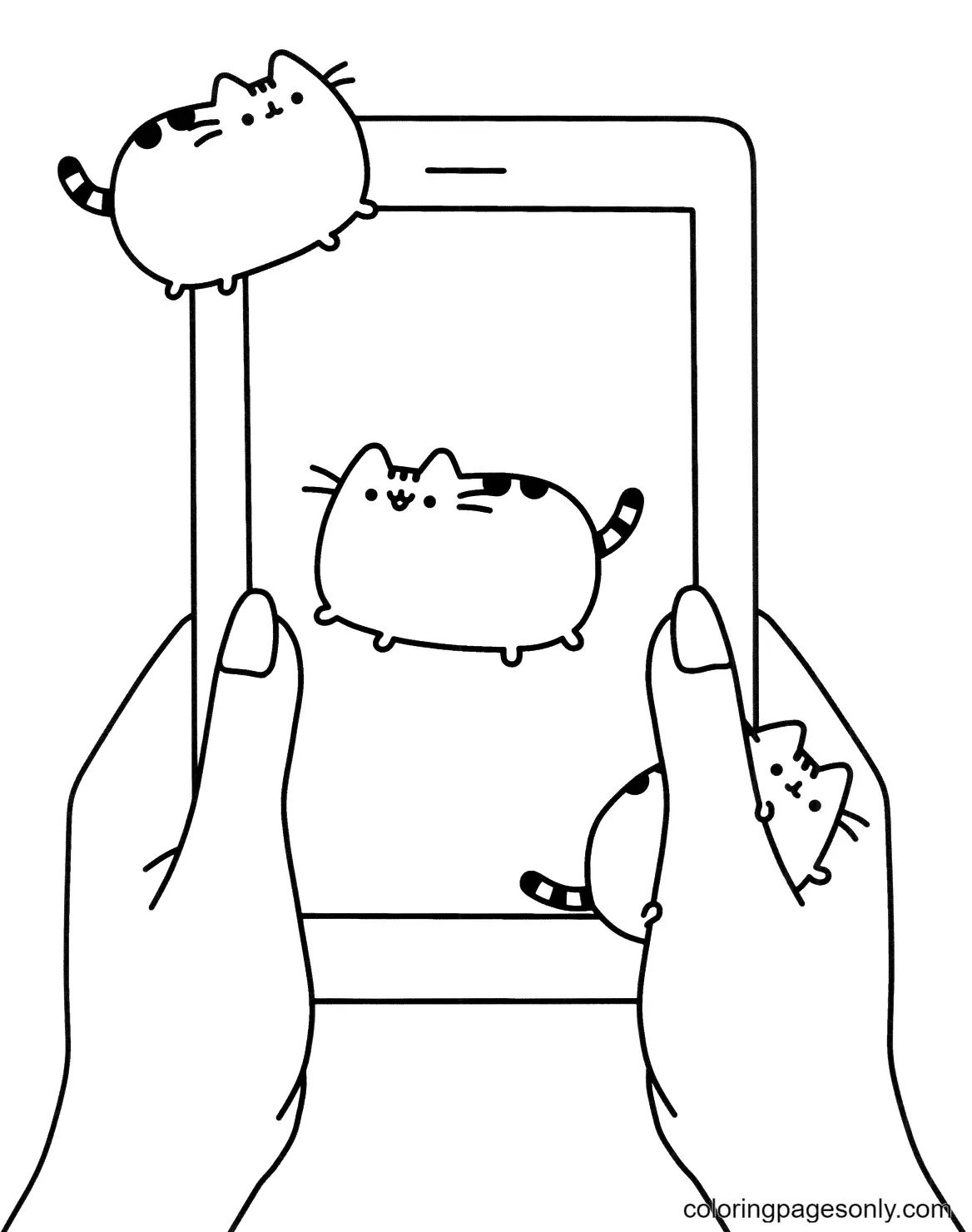 Çocuklar İçin Pusheen Boyama Sayfaları 