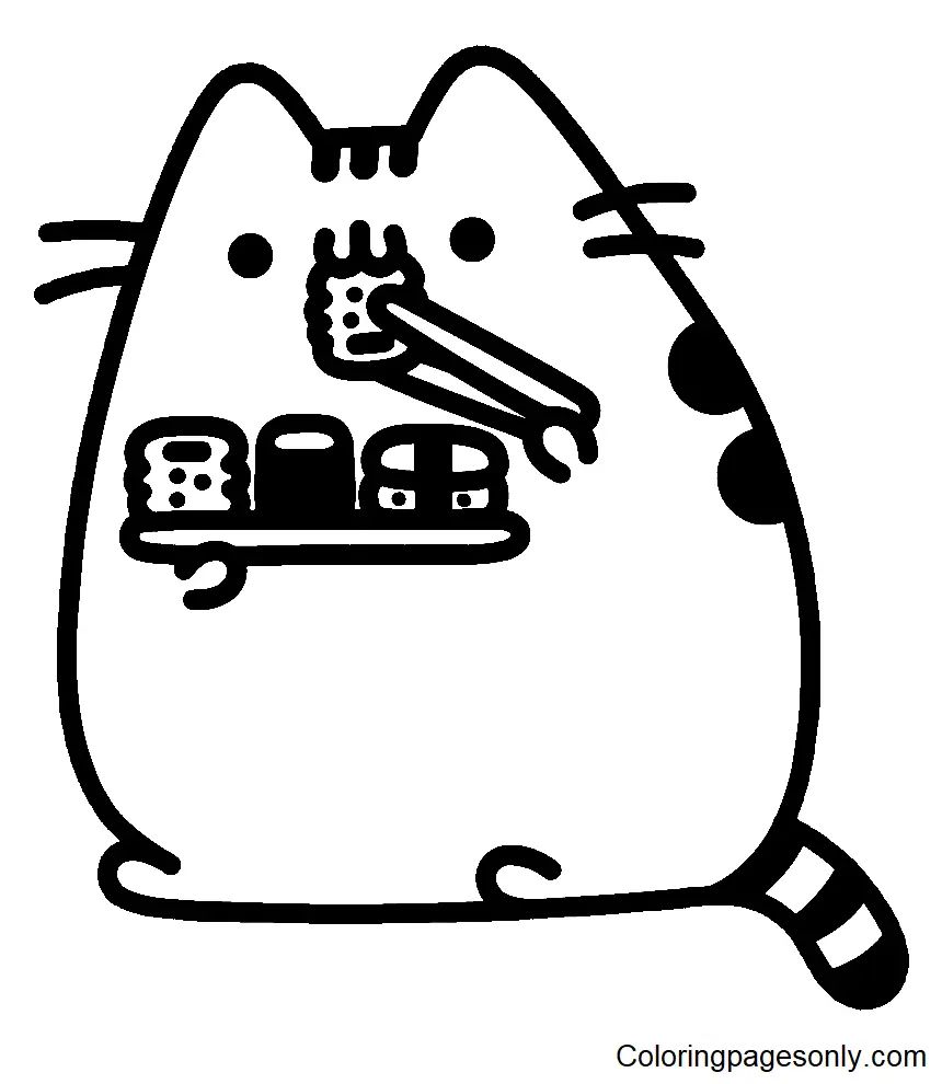Çocuklar İçin Pusheen Boyama Sayfaları 