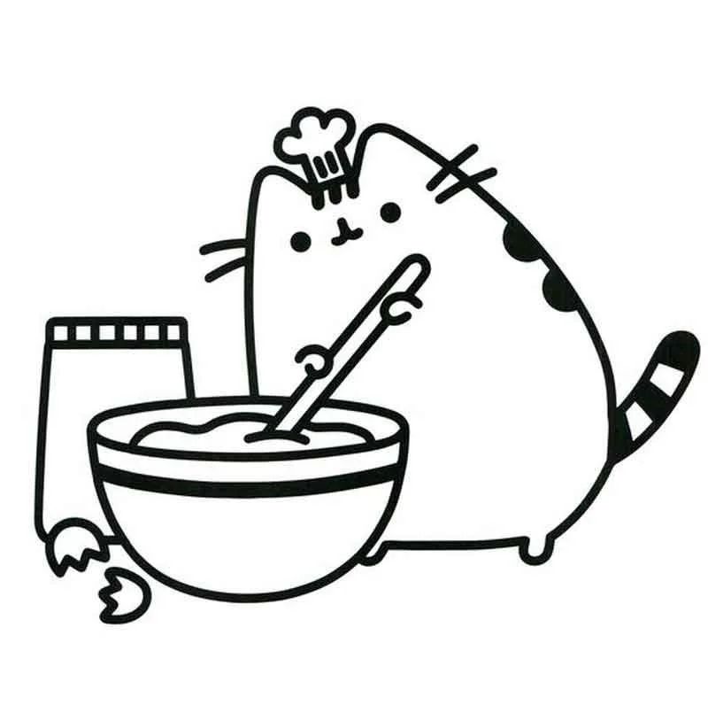 Çocuklar İçin Pusheen Boyama Sayfaları 