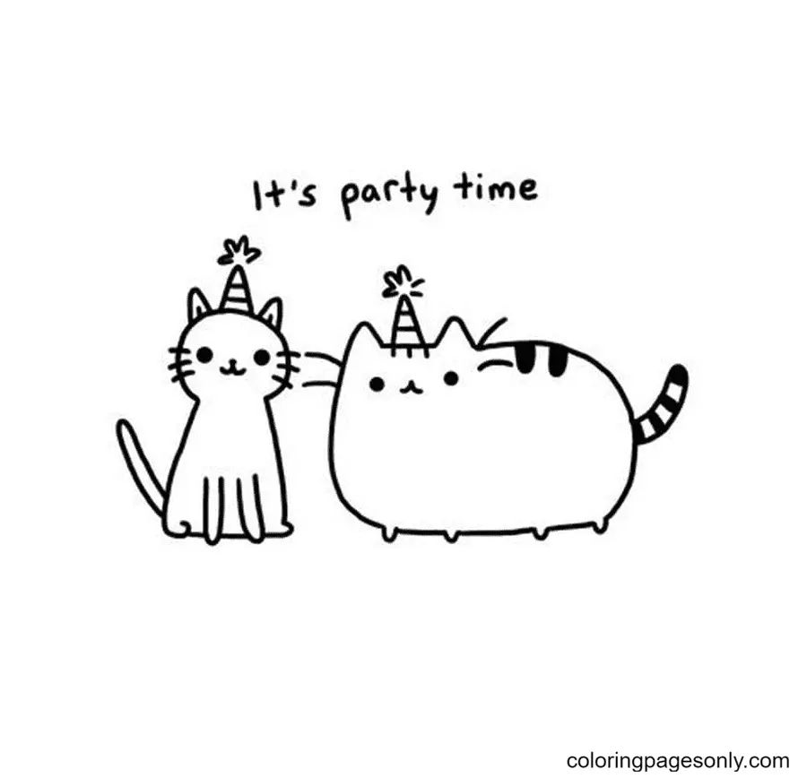 Çocuklar İçin Pusheen Boyama Sayfaları 