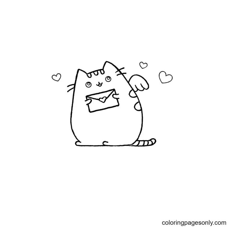 Çocuklar İçin Pusheen Boyama Sayfaları 