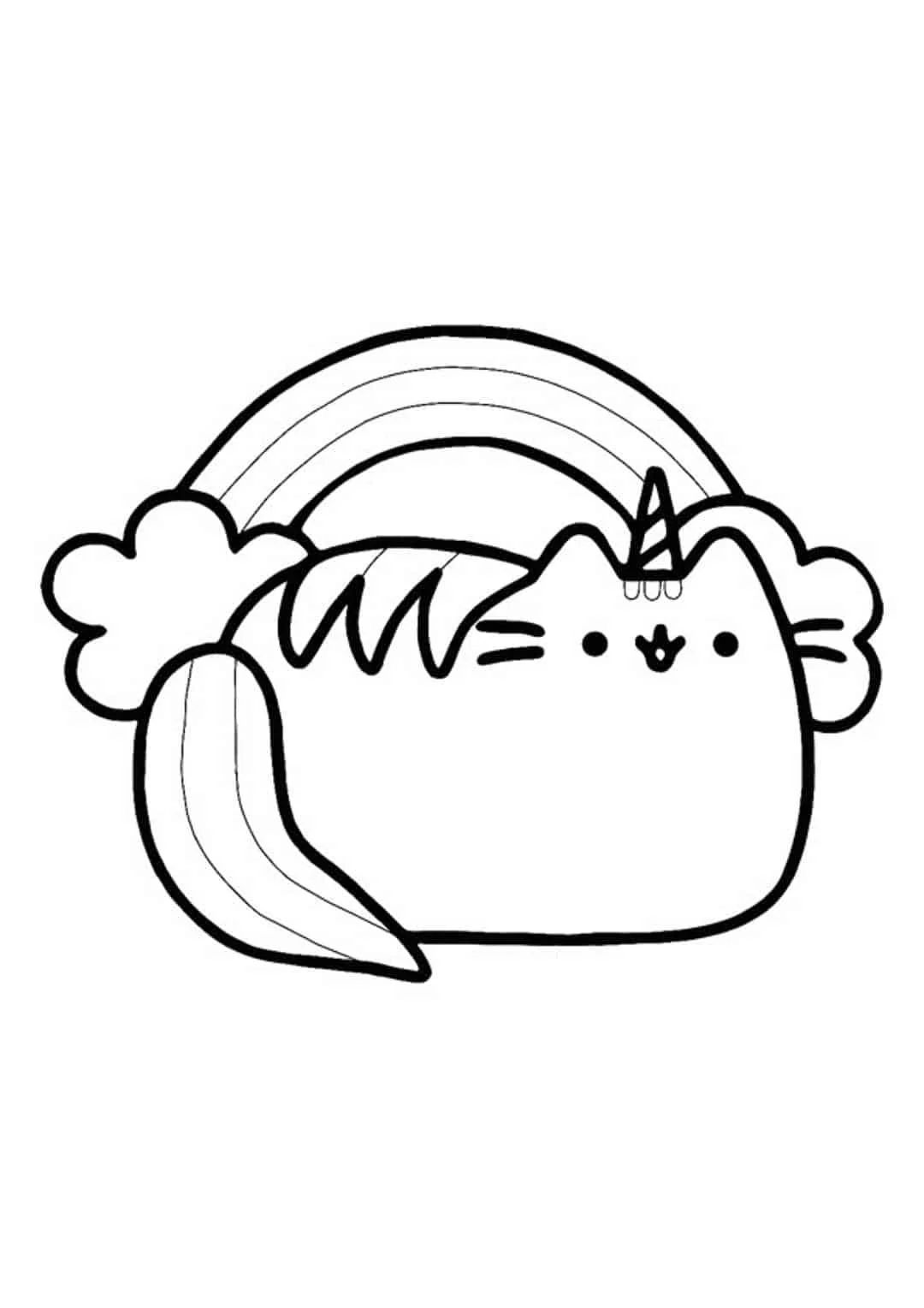 Çocuklar İçin Pusheen Boyama Sayfaları 