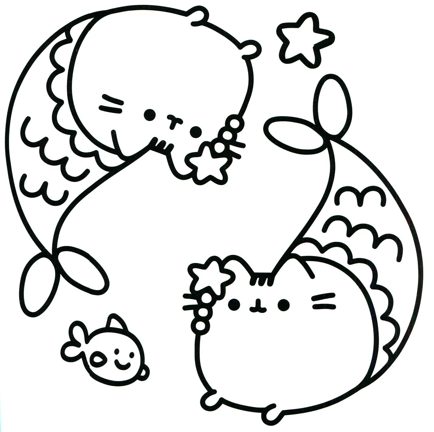 Çocuklar İçin Pusheen Boyama Sayfaları 