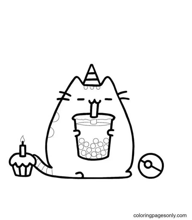 Çocuklar İçin Pusheen Boyama Sayfaları 