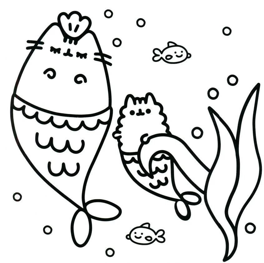 Çocuklar İçin Pusheen Boyama Sayfaları 