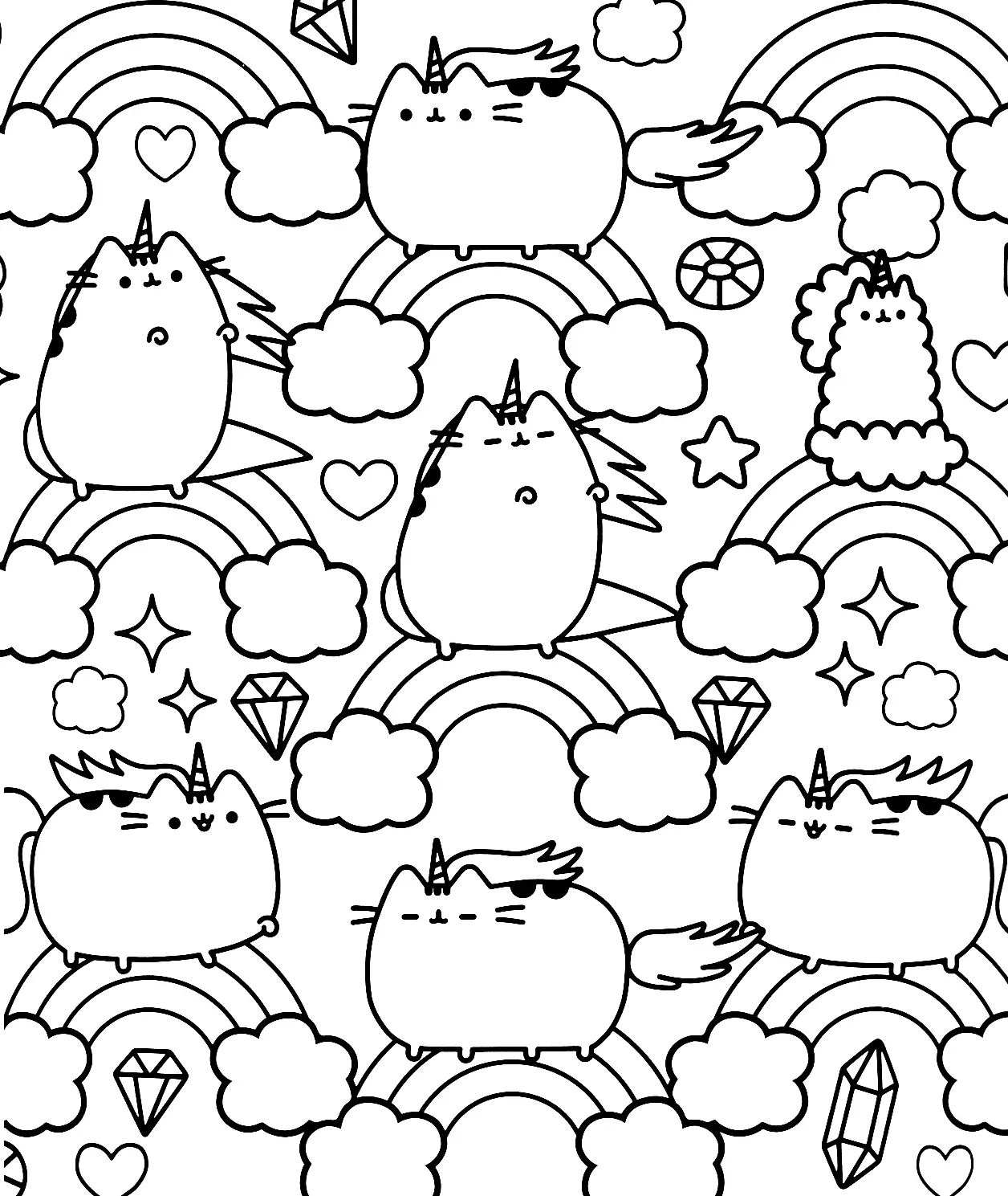Çocuklar İçin Pusheen Boyama Sayfaları 