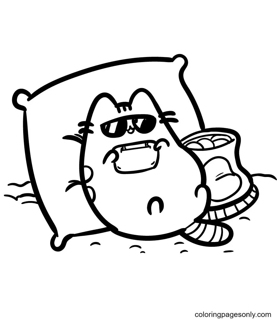 Çocuklar İçin Pusheen Boyama Sayfaları 