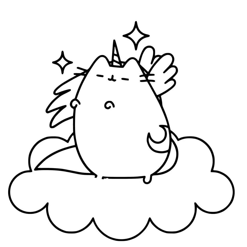 Çocuklar İçin Pusheen Boyama Sayfaları 
