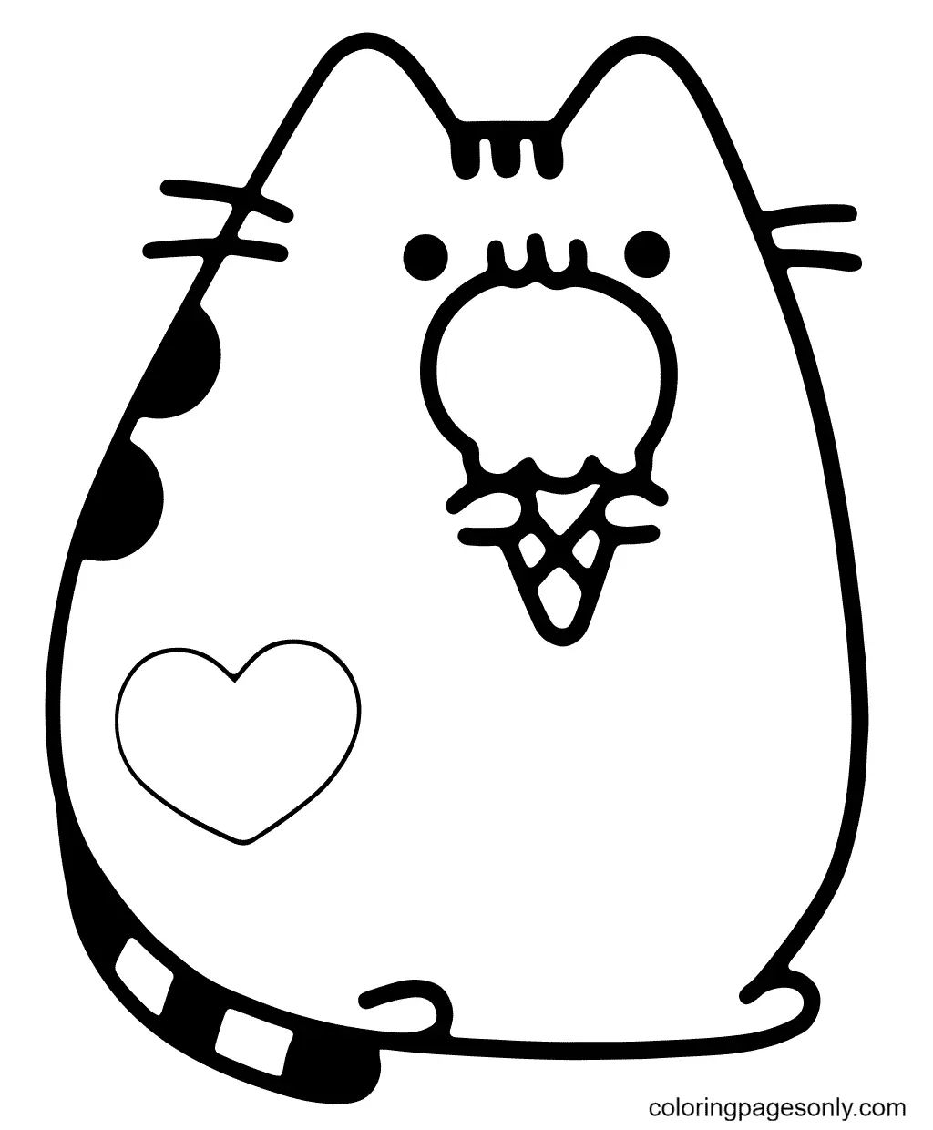 Çocuklar İçin Pusheen Boyama Sayfaları 