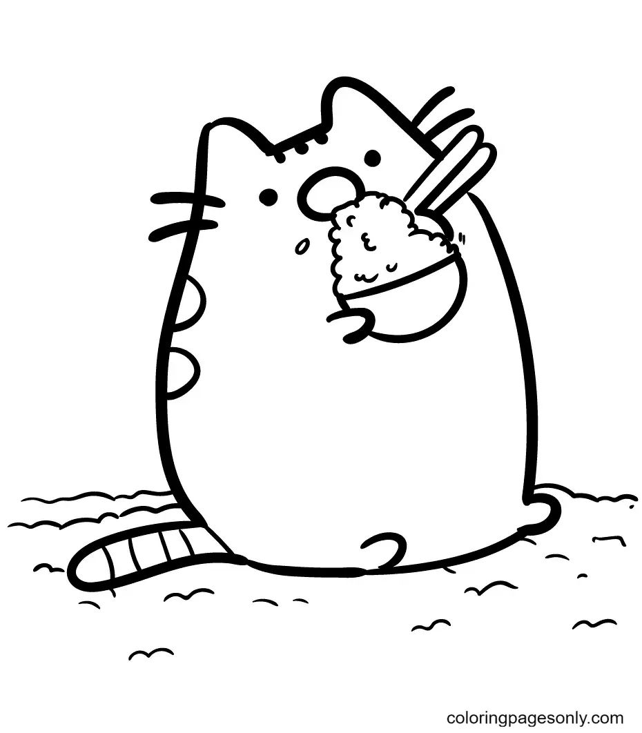 Çocuklar İçin Pusheen Boyama Sayfaları 