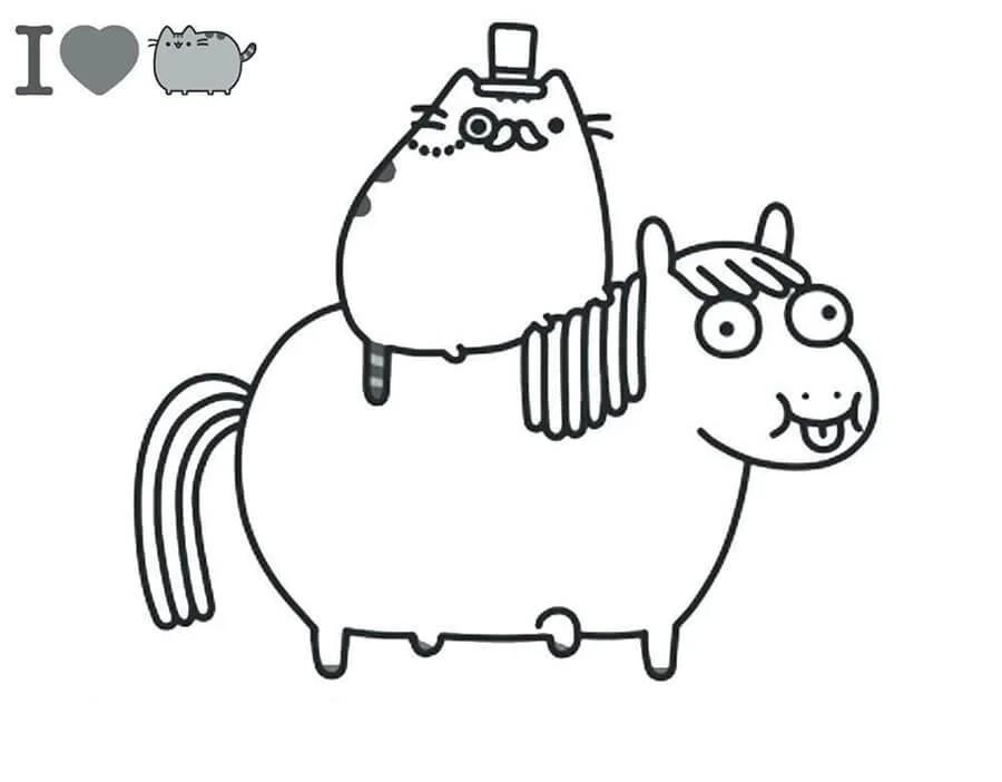 Çocuklar İçin Pusheen Boyama Sayfaları 