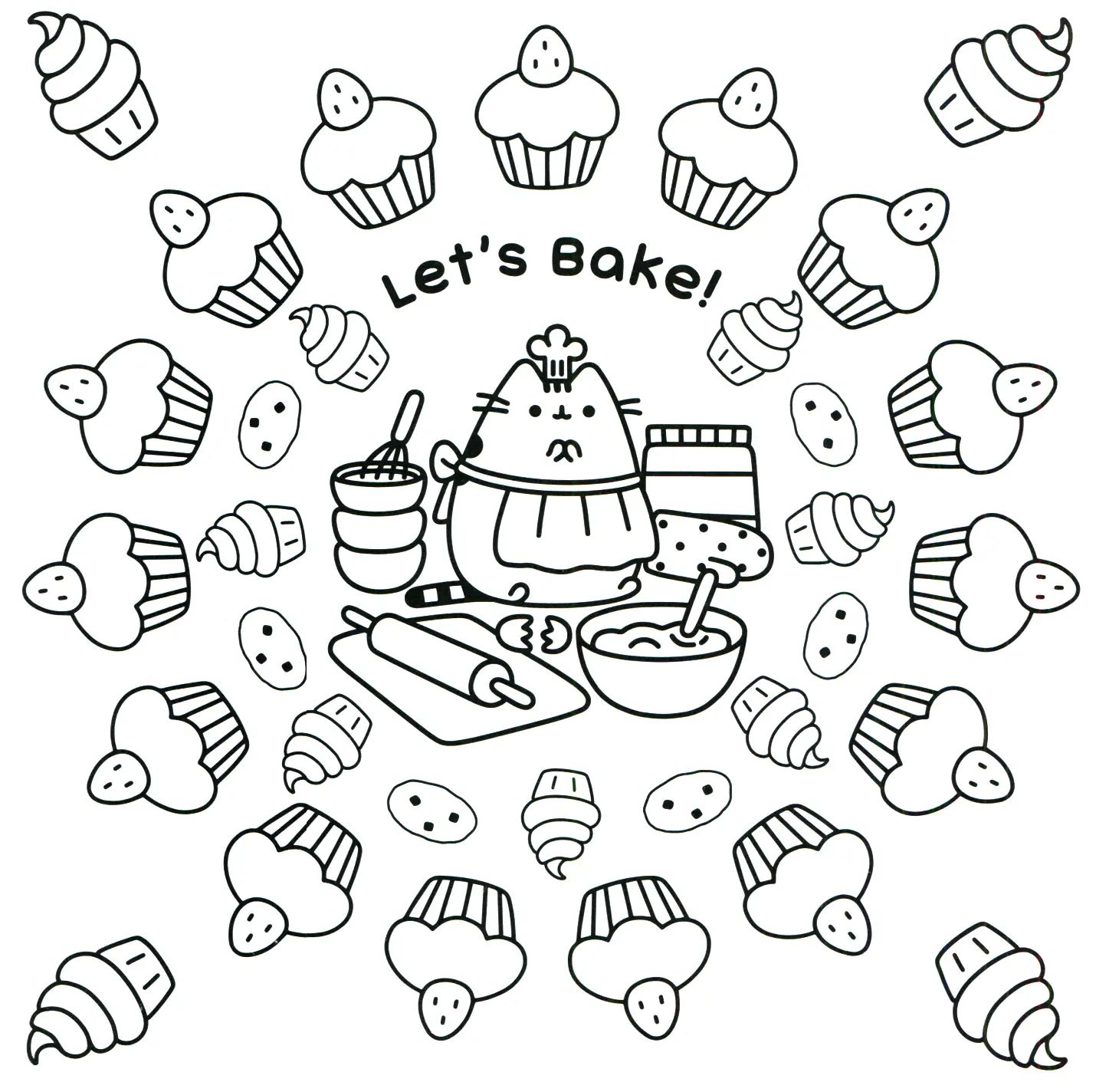Çocuklar İçin Pusheen Boyama Sayfaları 