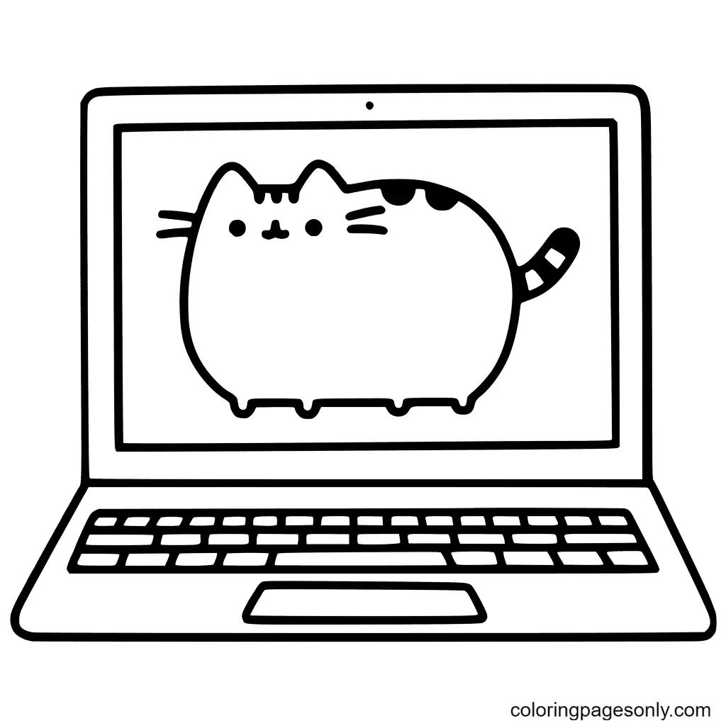Çocuklar İçin Pusheen Boyama Sayfaları 