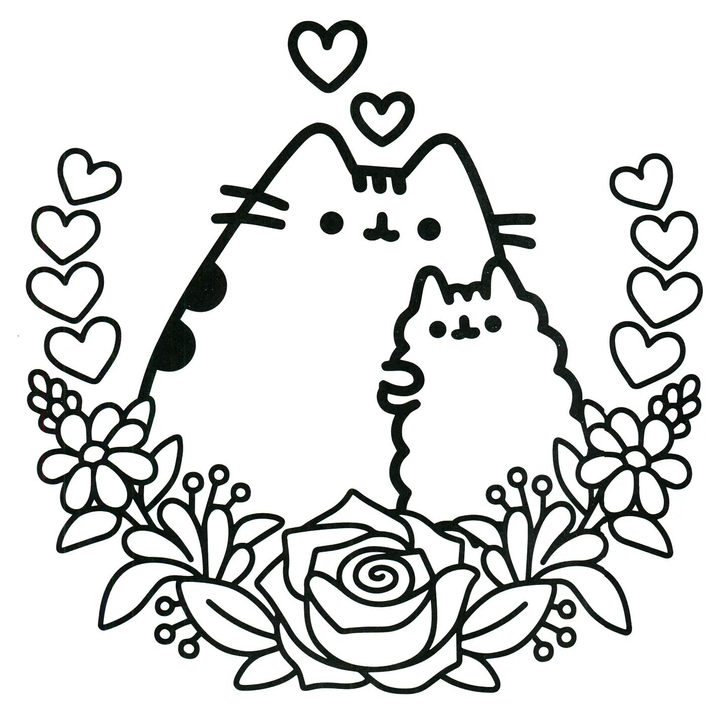 Çocuklar İçin Pusheen Boyama Sayfaları 