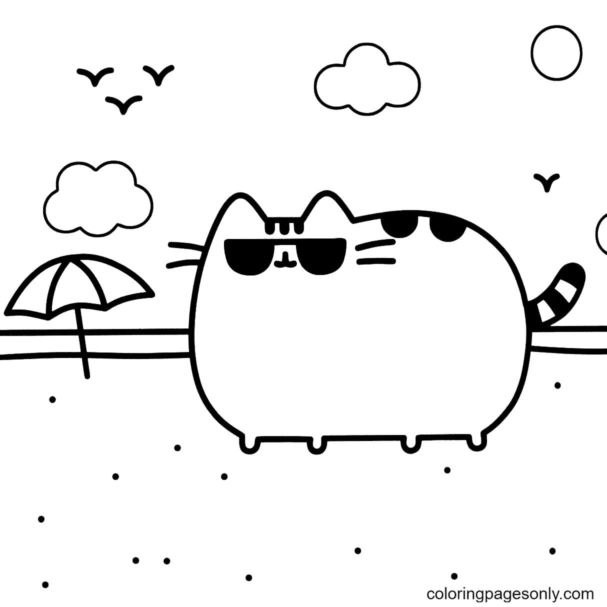 Çocuklar İçin Pusheen Boyama Sayfaları 