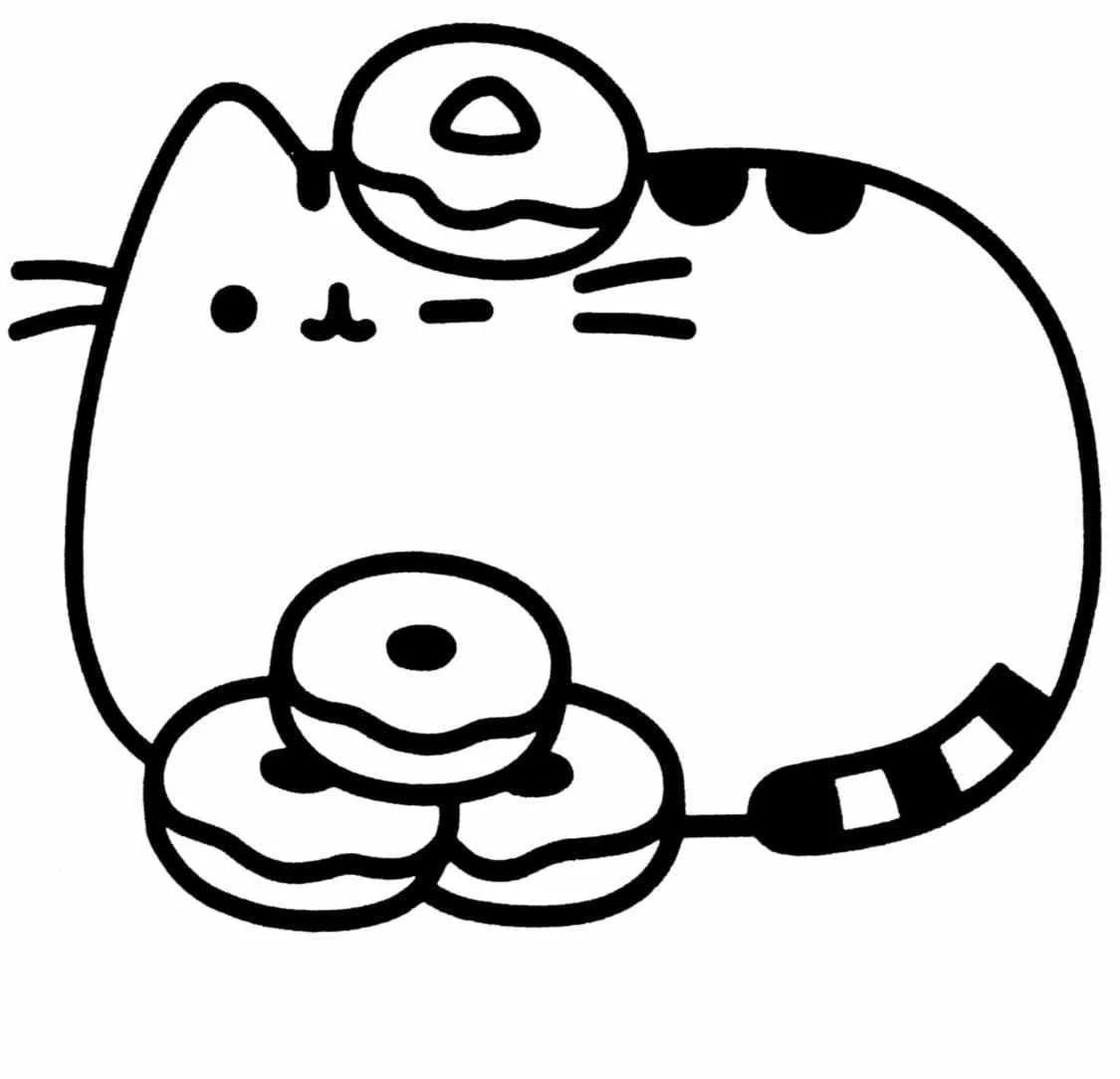 Çocuklar İçin Pusheen Boyama Sayfaları 
