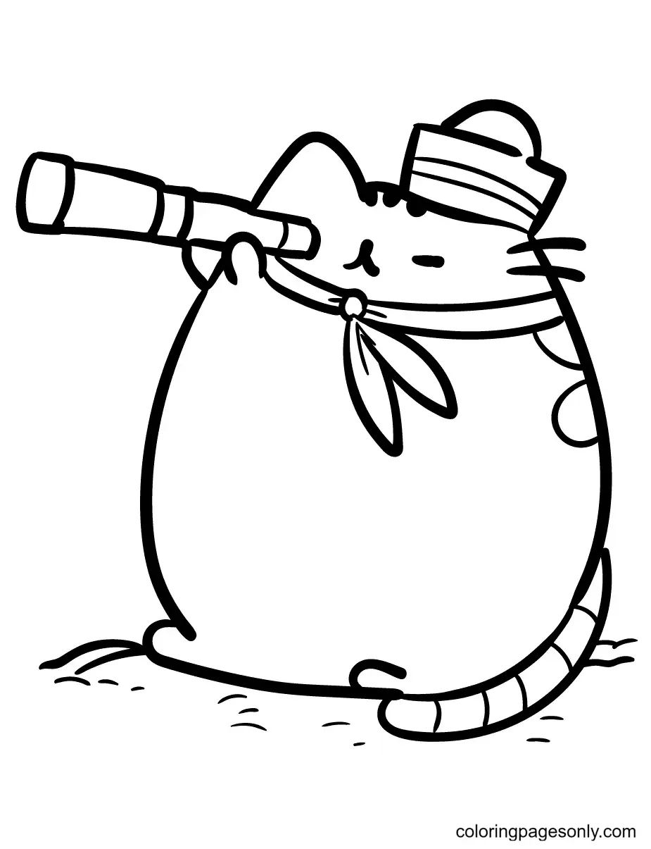 Çocuklar İçin Pusheen Boyama Sayfaları 