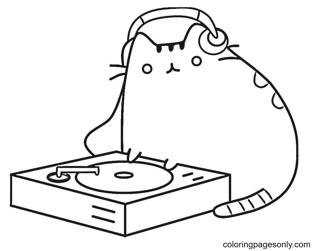 Çocuklar İçin Pusheen Boyama Sayfaları 