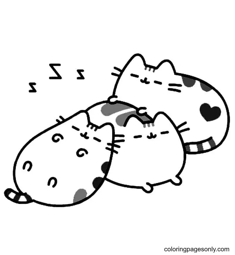 Çocuklar İçin Pusheen Boyama Sayfaları 