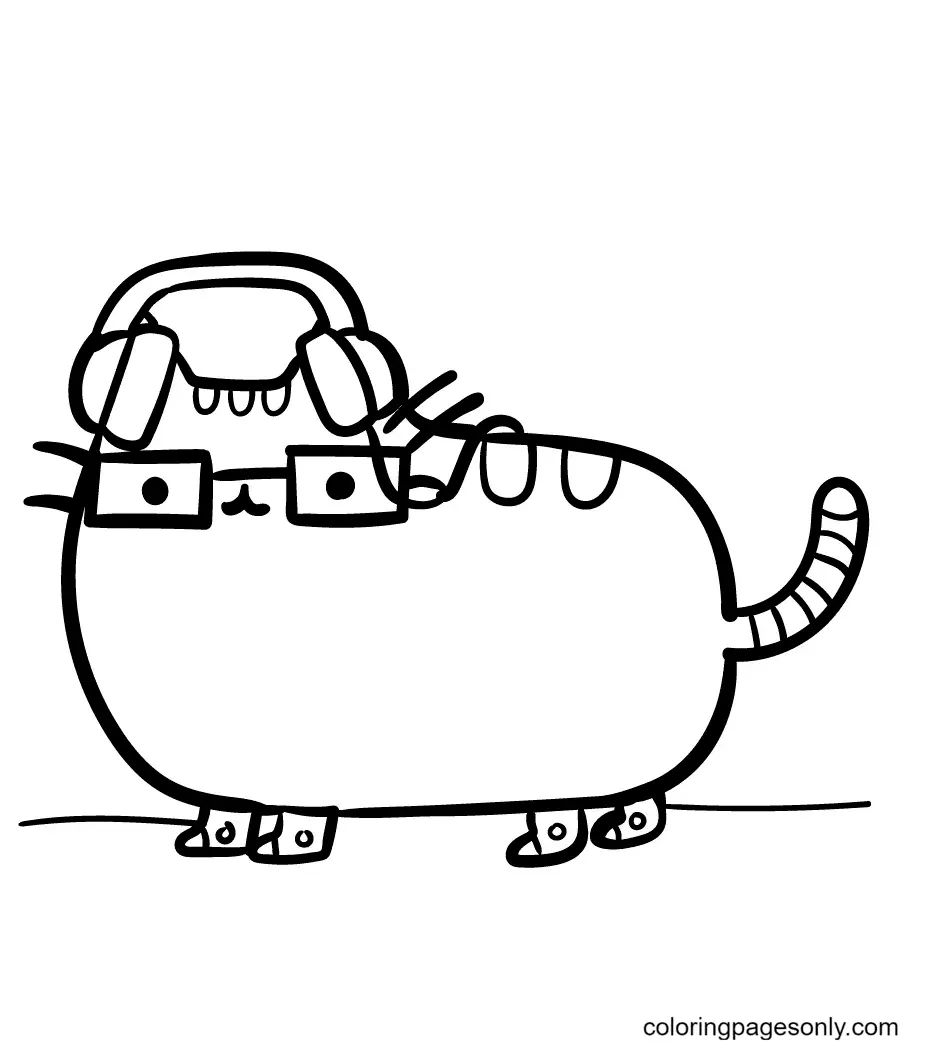 Çocuklar İçin Pusheen Boyama Sayfaları 