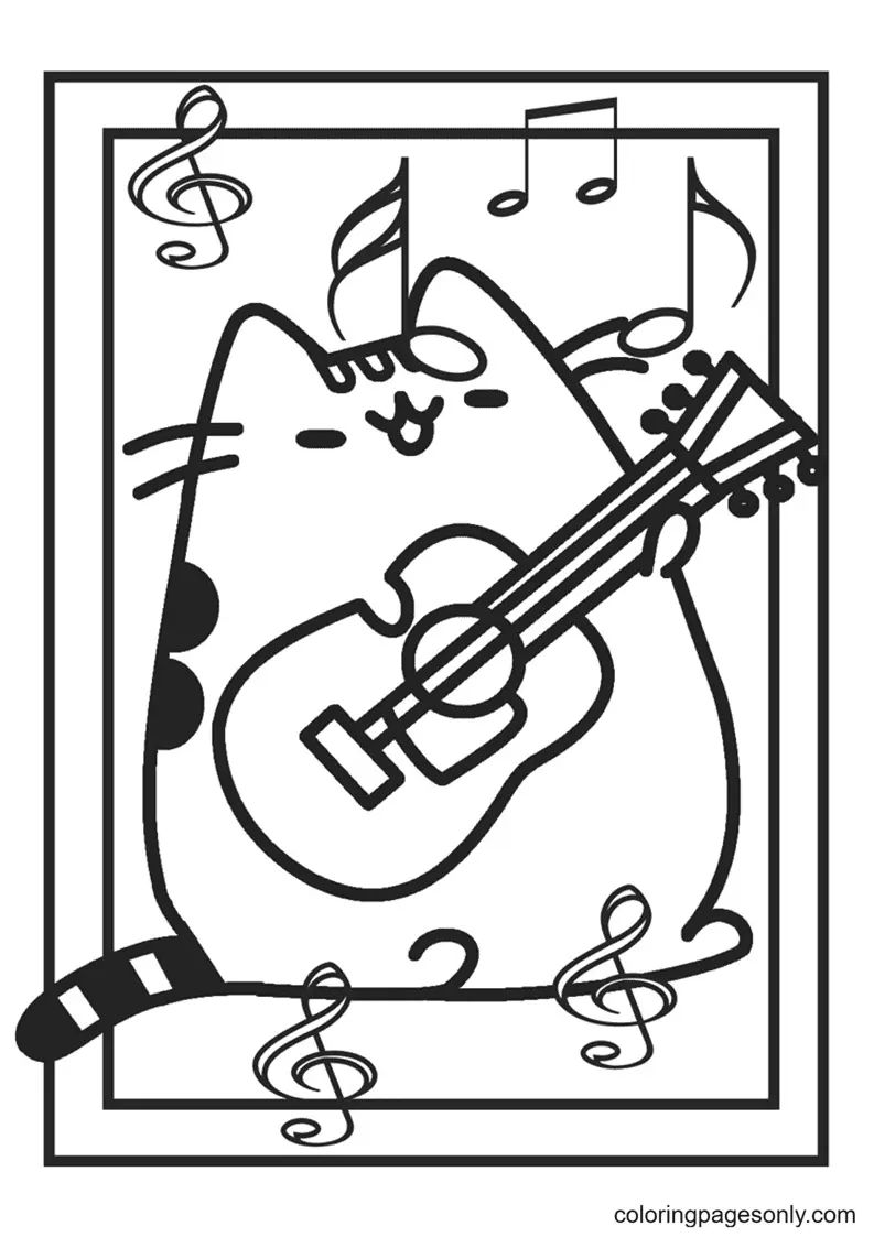 Çocuklar İçin Pusheen Boyama Sayfaları 