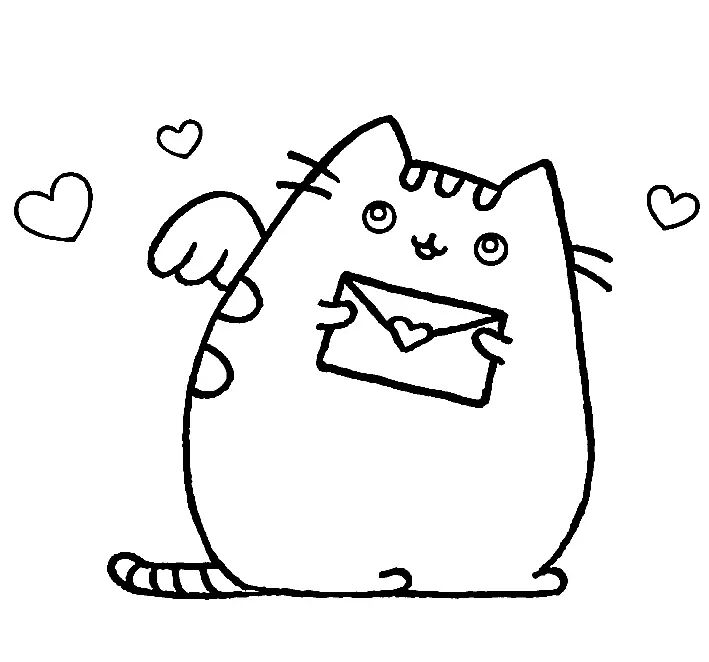 Çocuklar İçin Pusheen Boyama Sayfaları 