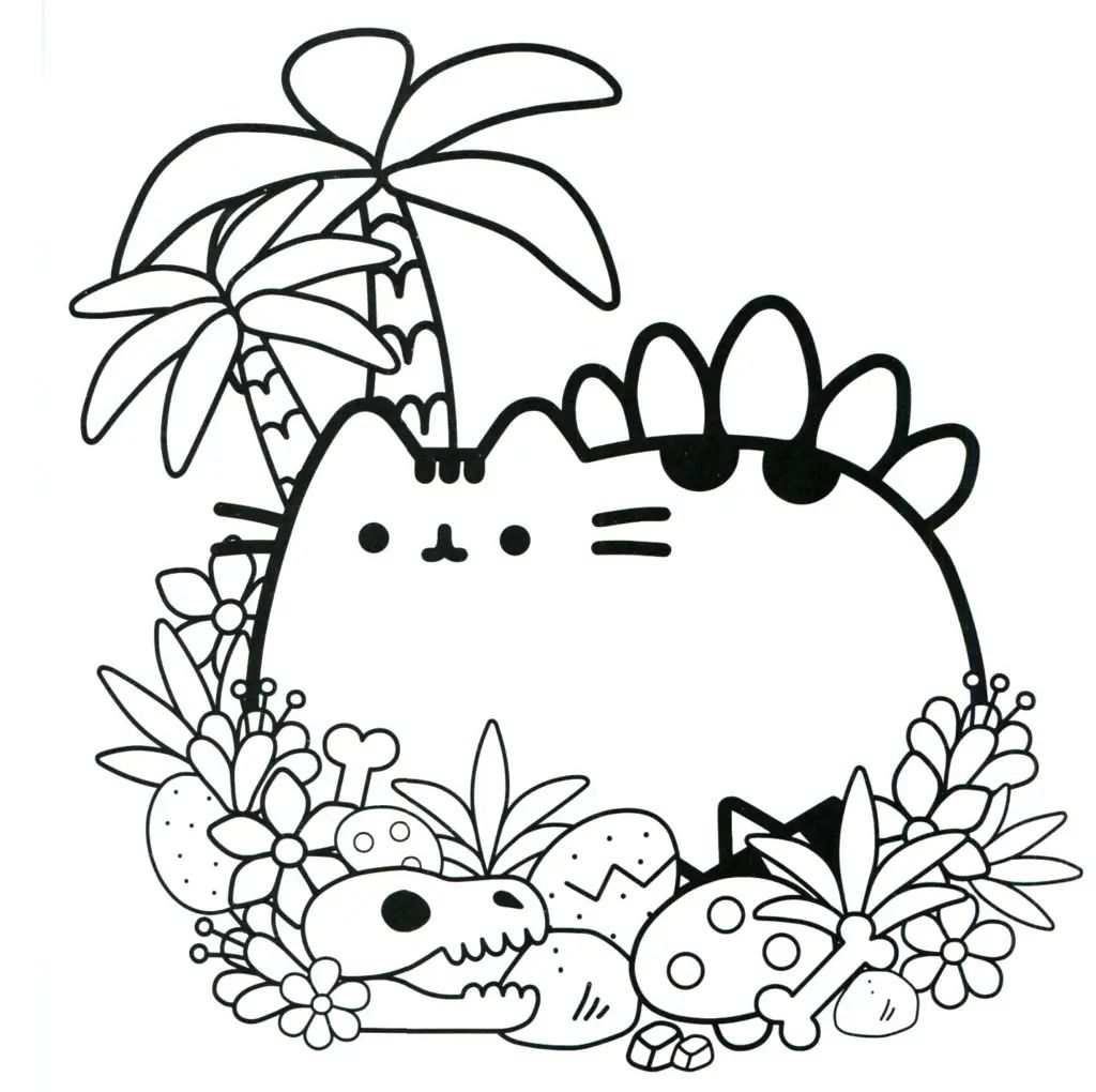 Çocuklar İçin Pusheen Boyama Sayfaları 