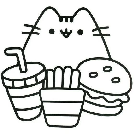 Çocuklar İçin Pusheen Boyama Sayfaları 