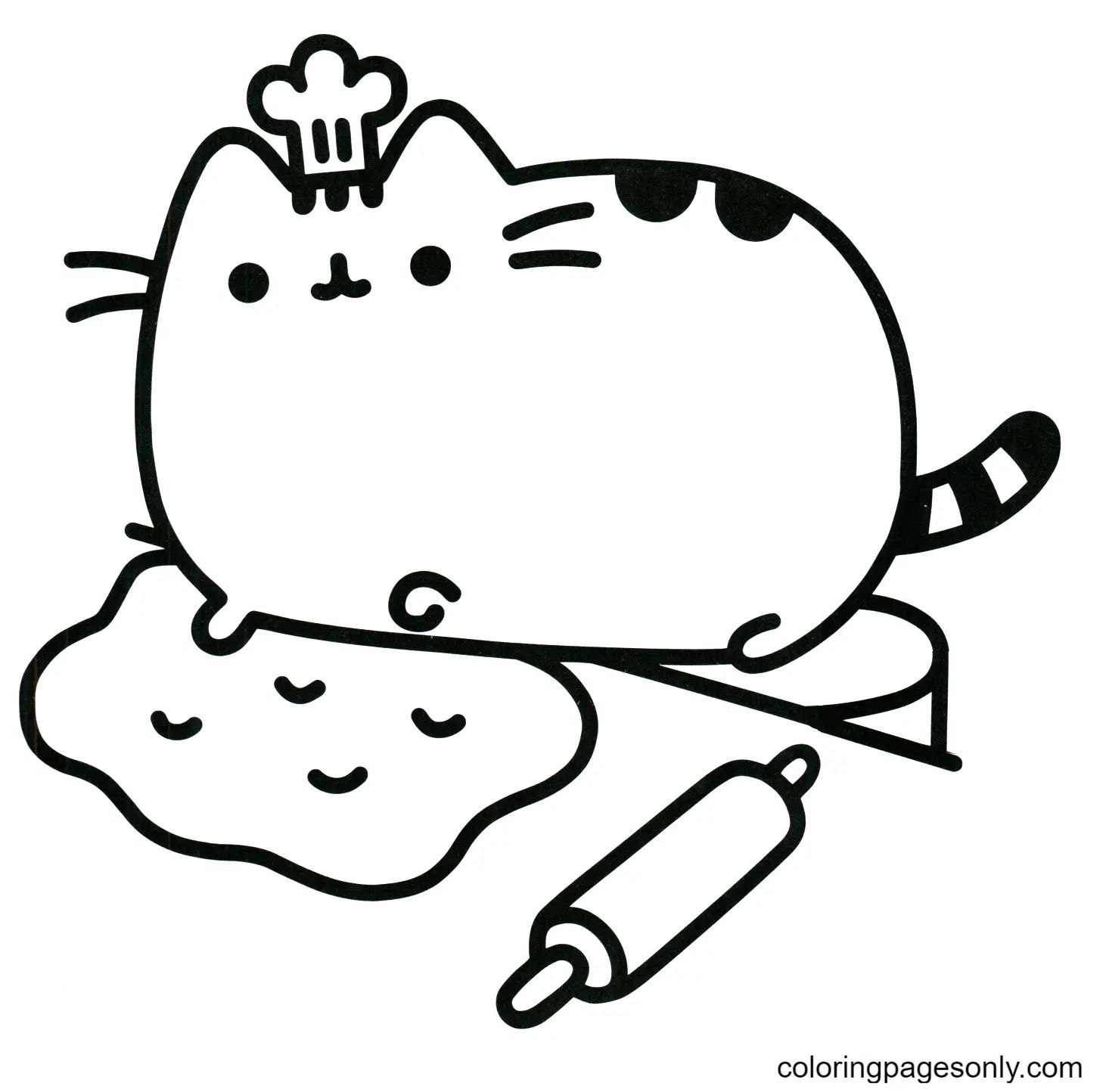 Çocuklar İçin Pusheen Boyama Sayfaları 