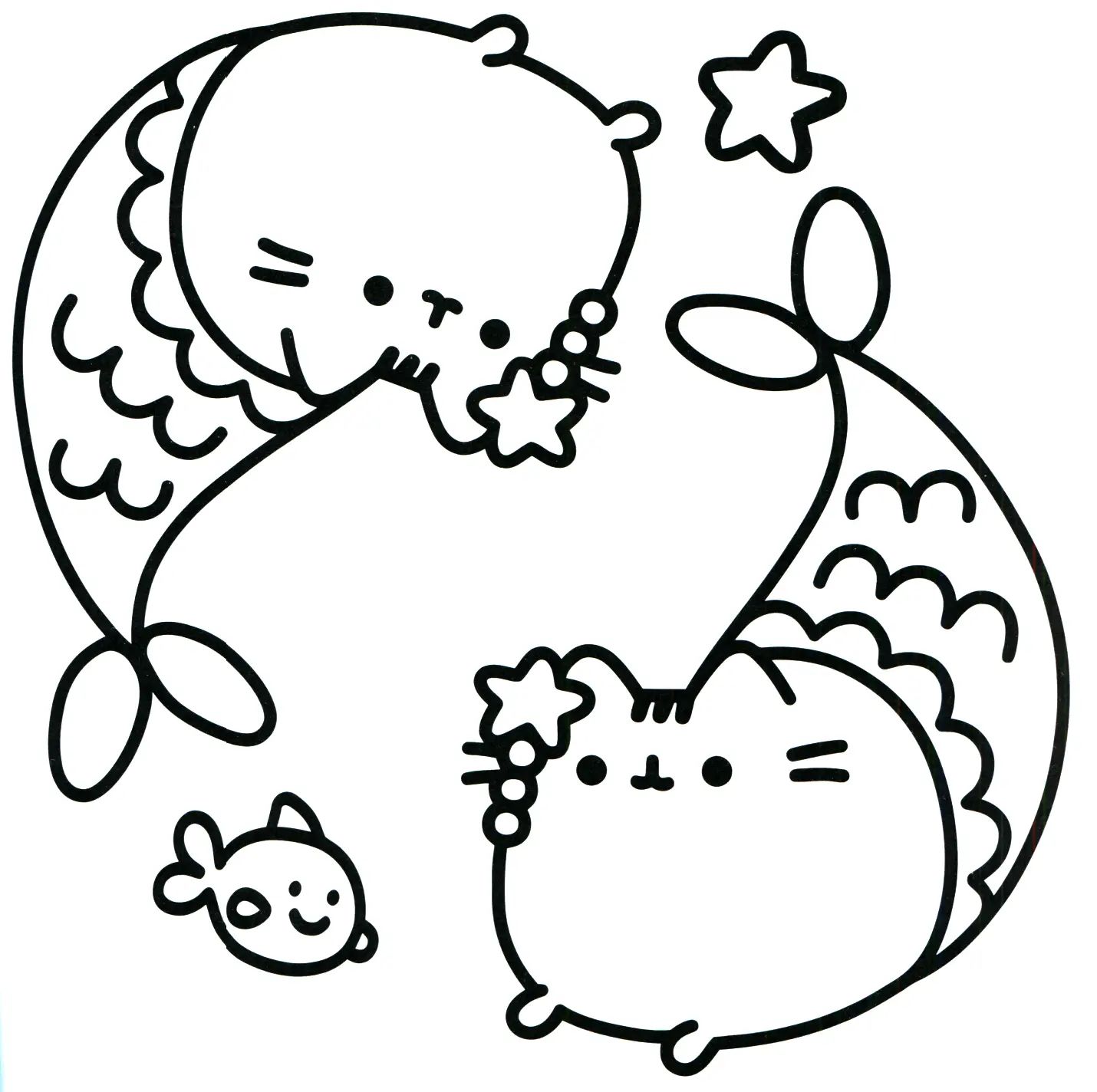 Çocuklar İçin Pusheen Boyama Sayfaları 