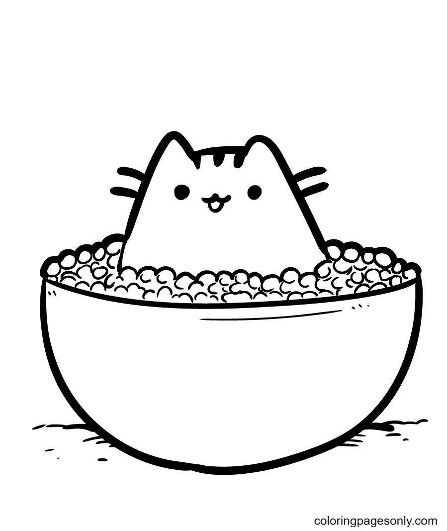 Çocuklar İçin Pusheen Boyama Sayfaları 