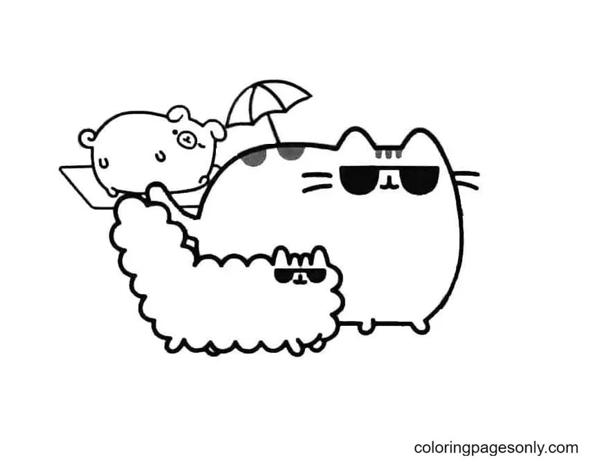 Çocuklar İçin Pusheen Boyama Sayfaları 