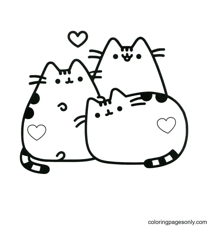 Çocuklar İçin Pusheen Boyama Sayfaları 