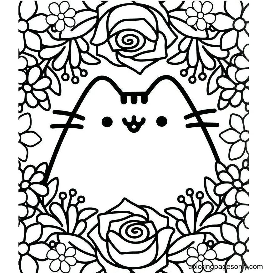 Çocuklar İçin Pusheen Boyama Sayfaları 
