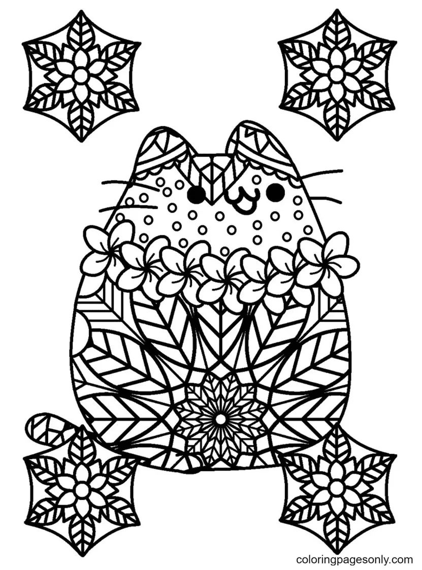 Çocuklar İçin Pusheen Boyama Sayfaları 