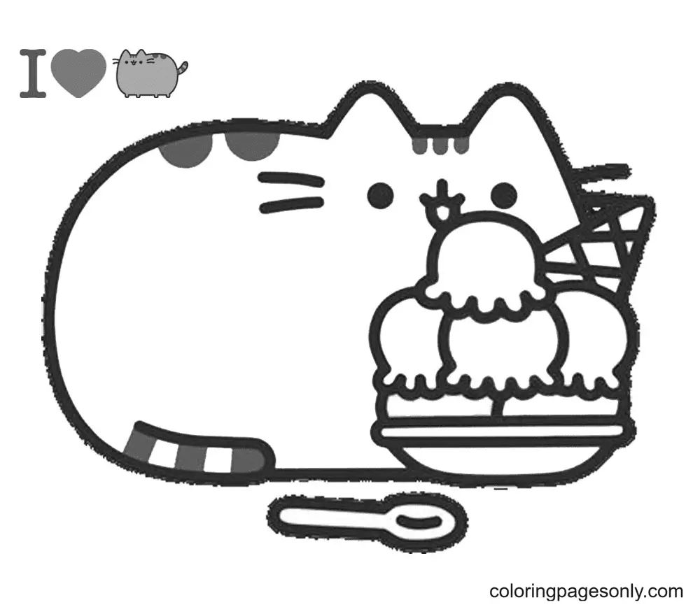 Çocuklar İçin Pusheen Boyama Sayfaları 