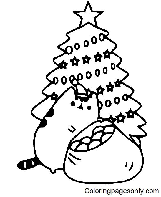 Çocuklar İçin Pusheen Boyama Sayfaları 