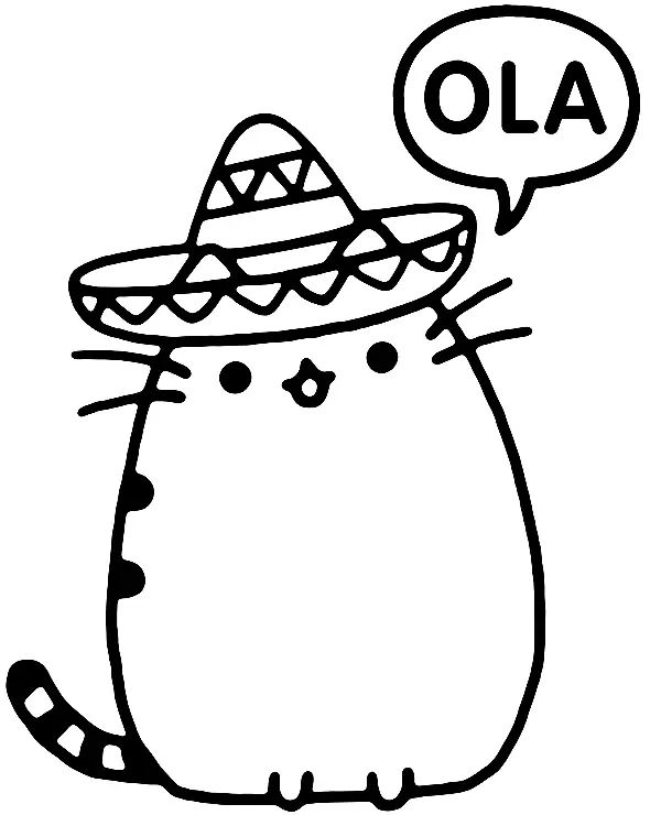 Çocuklar İçin Pusheen Boyama Sayfaları 