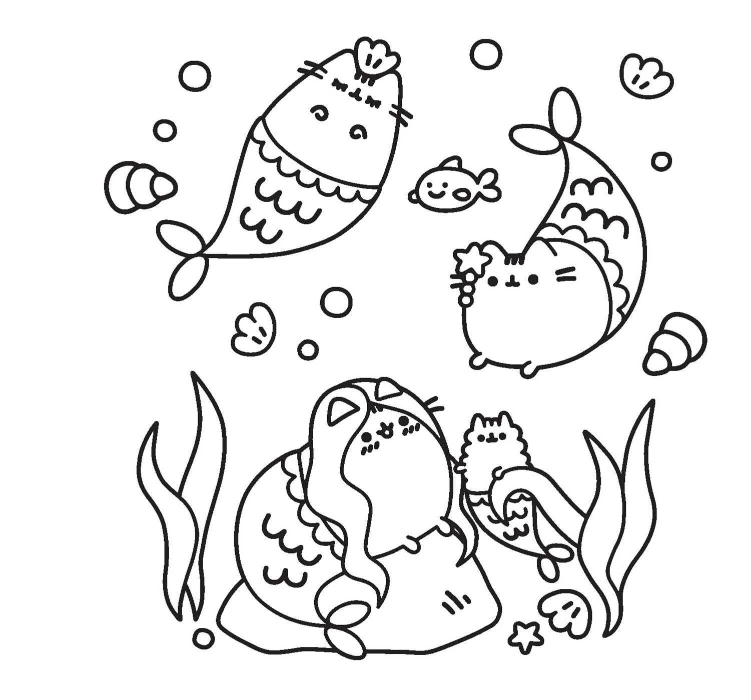 Çocuklar İçin Pusheen Boyama Sayfaları 