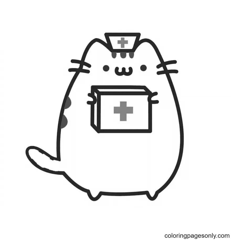 Çocuklar İçin Pusheen Boyama Sayfaları 
