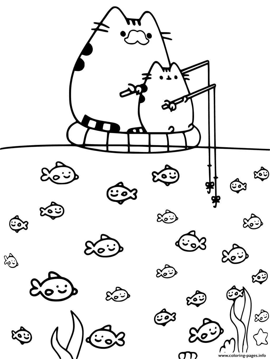 Çocuklar İçin Pusheen Boyama Sayfaları 