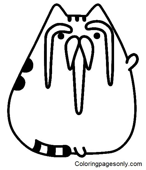 Çocuklar İçin Pusheen Boyama Sayfaları 