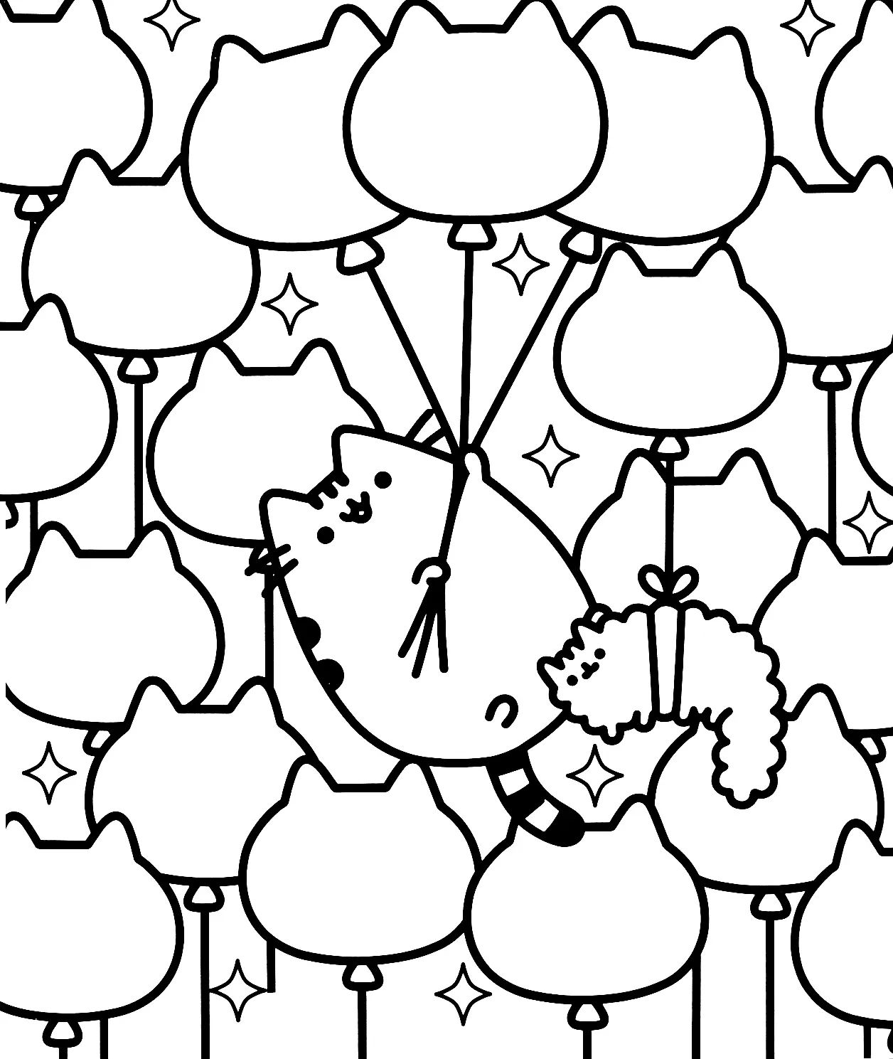 Çocuklar İçin Pusheen Boyama Sayfaları 