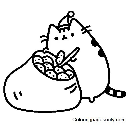 Çocuklar İçin Pusheen Boyama Sayfaları 