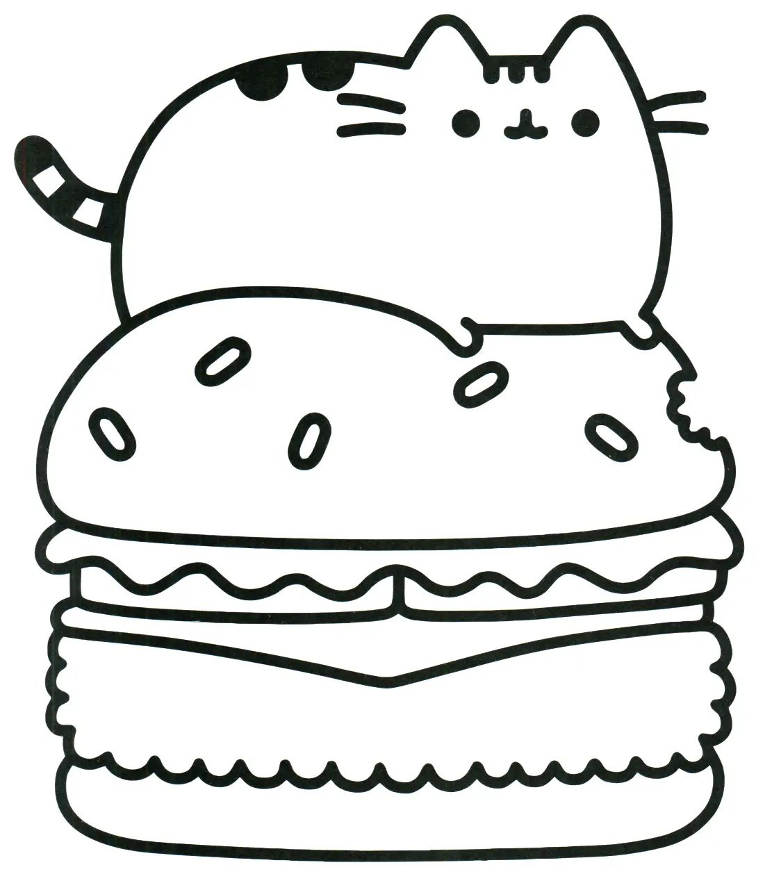 Çocuklar İçin Pusheen Boyama Sayfaları 