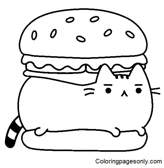 Çocuklar İçin Pusheen Boyama Sayfaları 