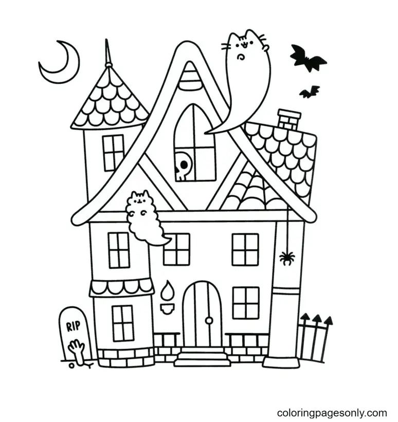 Çocuklar İçin Pusheen Boyama Sayfaları 